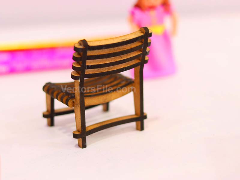 Laser Cut Valovi Chair Design Miniature Dollhouse Furniture