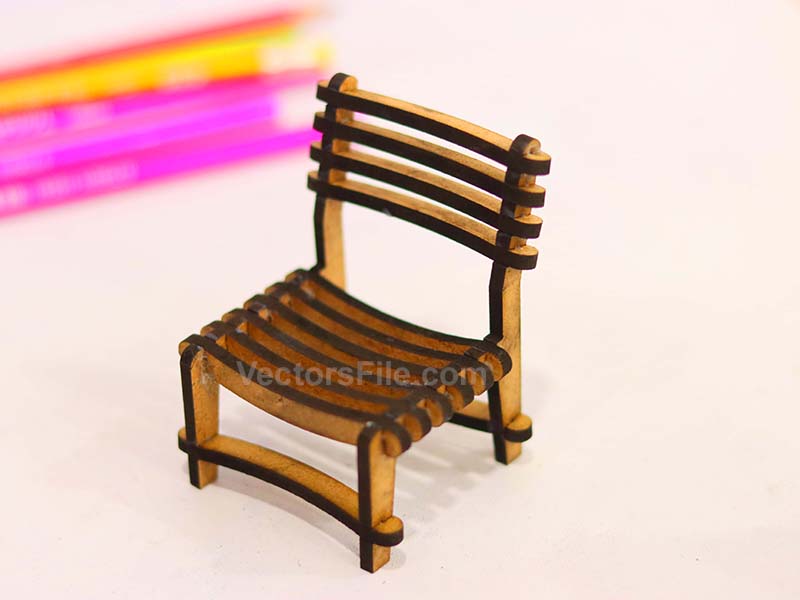 Laser Cut Valovi Chair Design Miniature Dollhouse Furniture