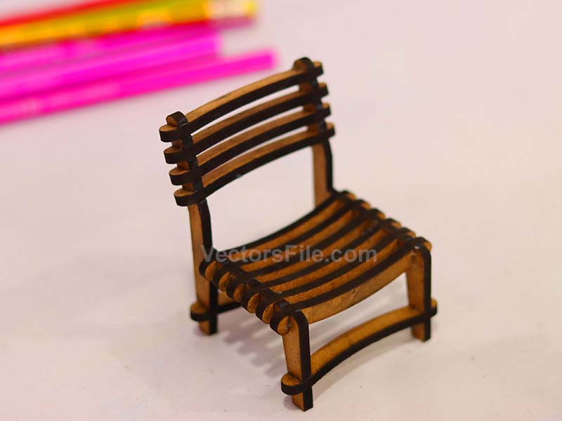 Laser Cut Valovi Chair Design Miniature Dollhouse Furniture