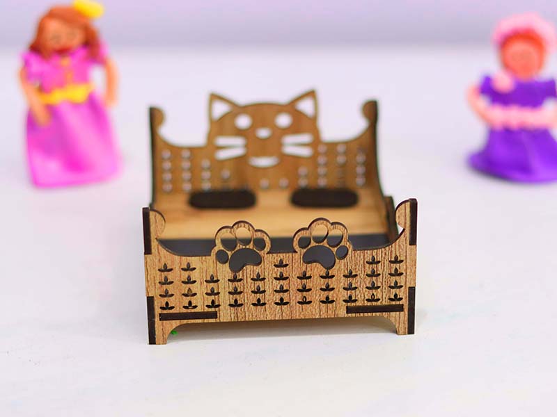 Laser Cut Dollhouse Furniture Miniature Bed Design