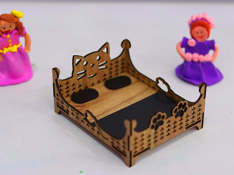 Laser Cut Dollhouse Furniture Miniature Bed Design