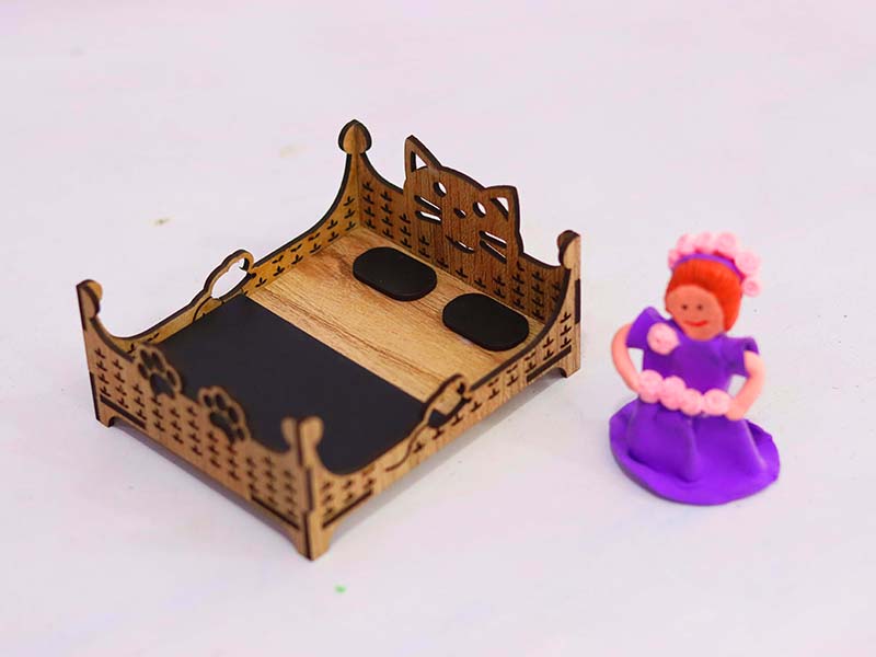 Laser Cut Dollhouse Furniture Miniature Bed Design