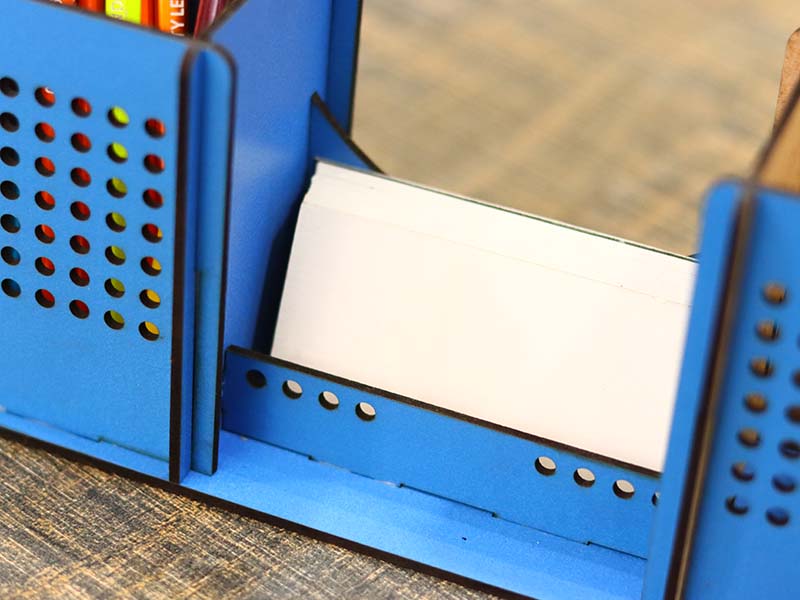 Laser Cut Desk Organizer Pen Pencil and Business Card Holder