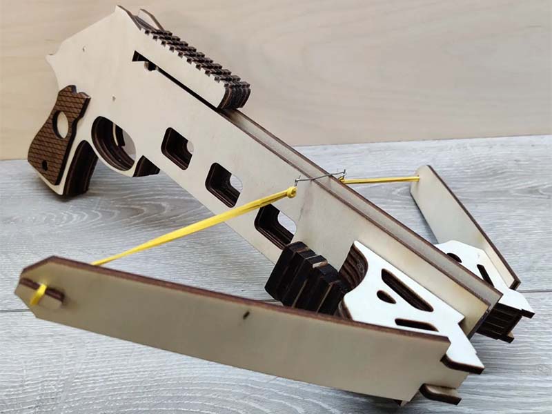 Wooden Rubber Band Gun Crossbow Laser Cut File