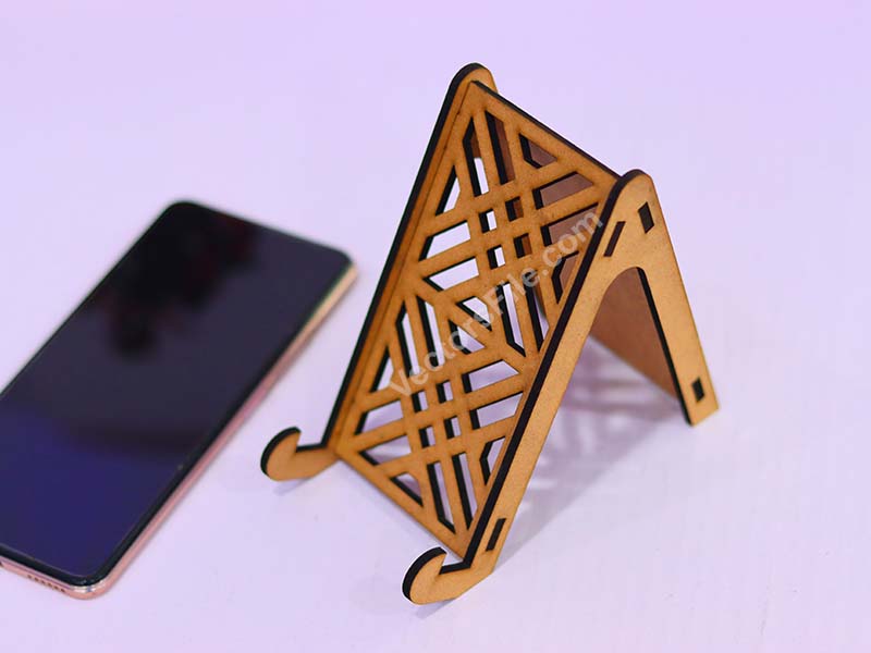 Laser Cut Wooden Phone Stand Template Desk Mobile Holder