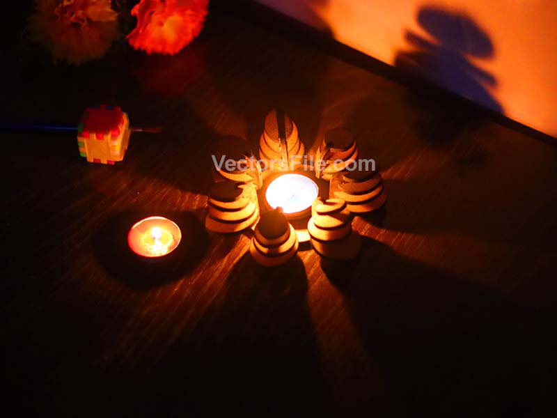 Laser Cut Outs Leaf Tealight Candle Holder