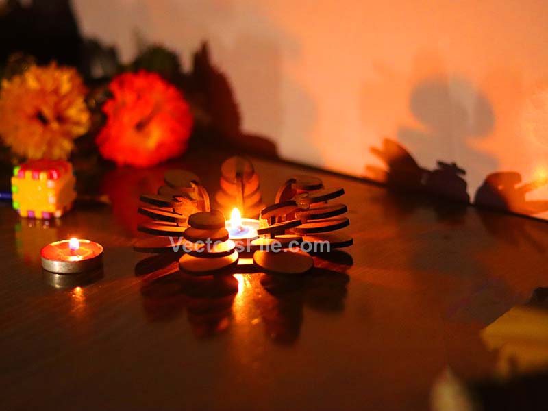 Laser Cut Outs Leaf Tealight Candle Holder