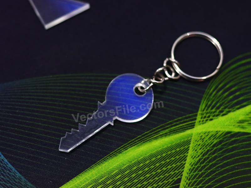 Laser Cut Acrylic Keychain Template Key Shape Keyring