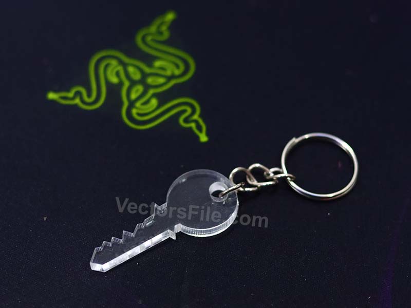 Laser Cut Acrylic Keychain Template Key Shape Keyring