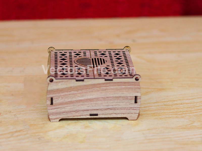 Laser Cut Heart Pattern Gift Box Design Jewelry Box Template