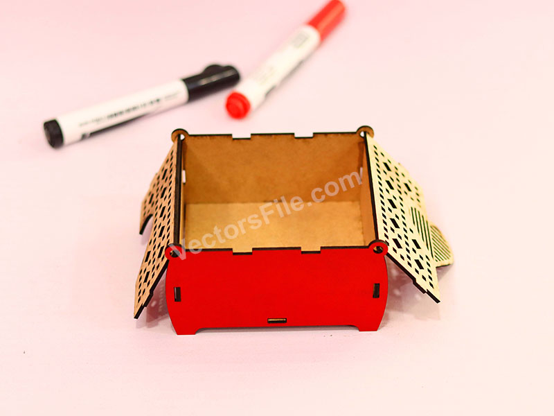 Laser Cut Gift Box Heart Pattern Jewelry Box Template