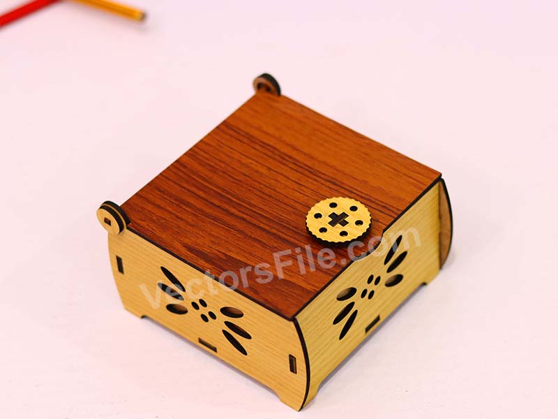 Laser Cut Jewelry Box with Lock Wooden Gift Box Design