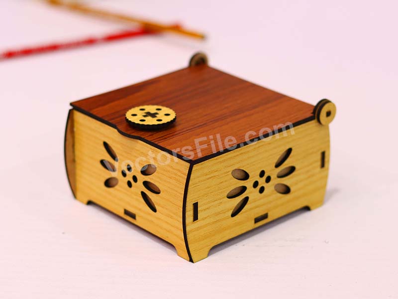 Laser Cut Jewelry Box with Lock Wooden Gift Box Design