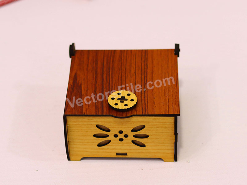 Laser Cut Jewelry Box with Lock Wooden Gift Box Design