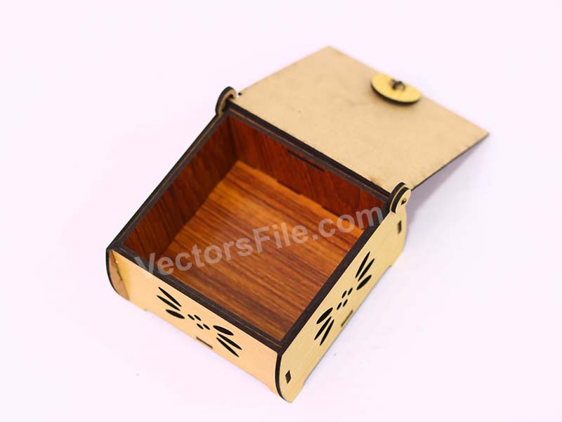 Laser Cut Jewelry Box with Lock Wooden Gift Box Design