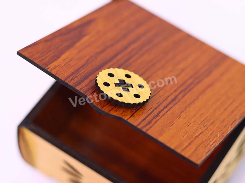 Laser Cut Jewelry Box with Lock Wooden Gift Box Design