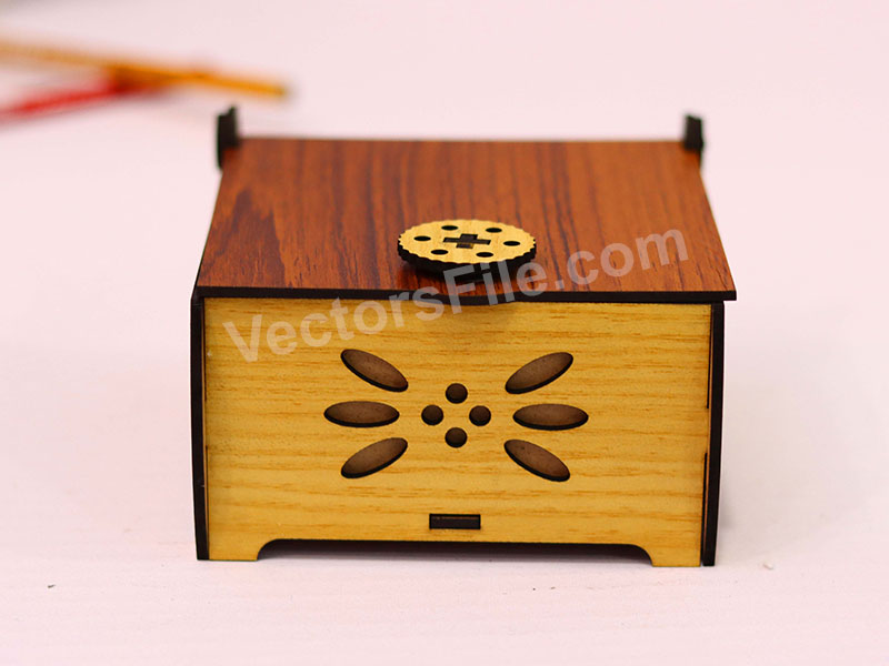 Laser Cut Jewelry Box with Lock Wooden Gift Box Design