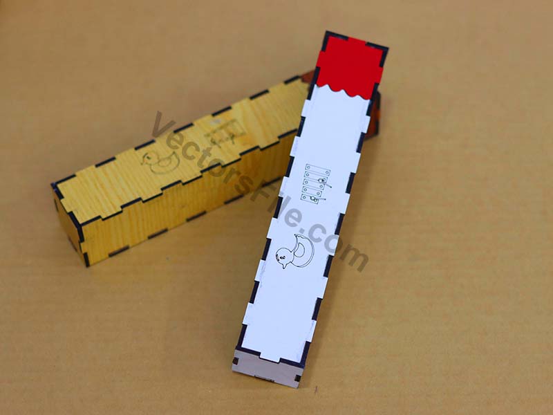 Laser Cut Pencil Box for Kids Wooden Geometry Box