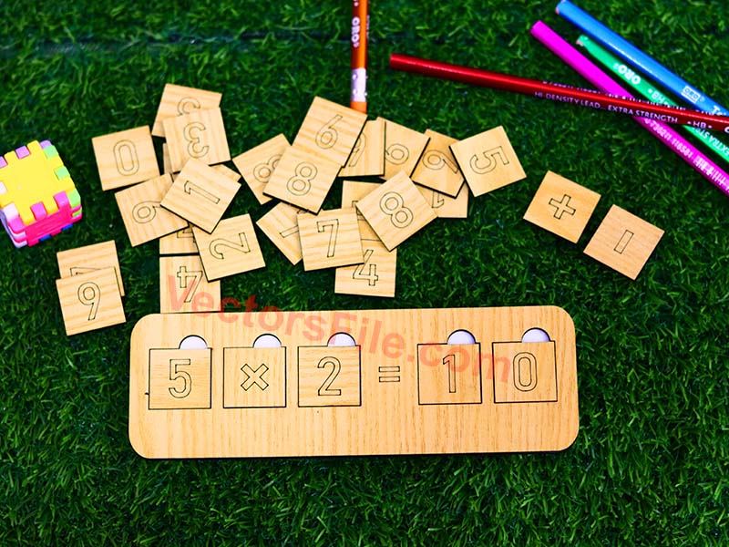 Addition Subtraction Multiplication Laser Cut Math Puzzle Board