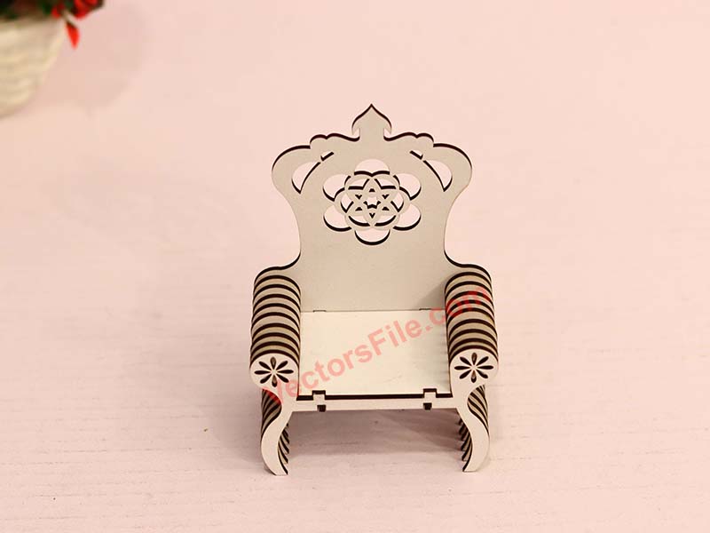 Elegant Laser Cut Miniature Wooden Chair for Dollhouses