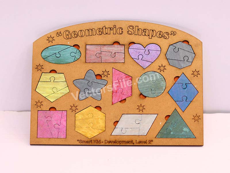 Laser Cut Kids Educational Jigsaw Puzzle Level 2 Board