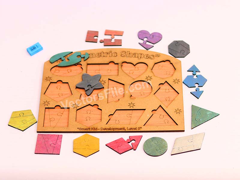 Laser Cut Kids Educational Jigsaw Puzzle Level 2 Board