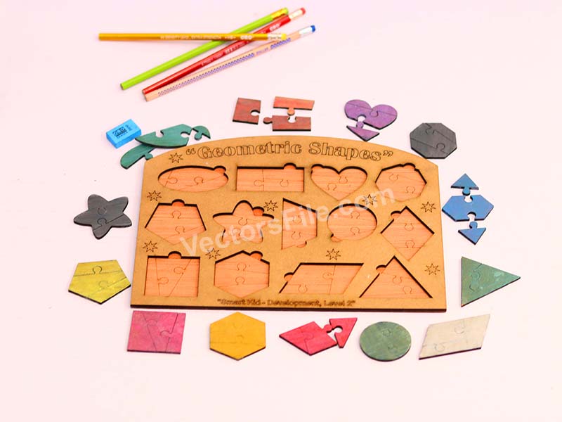 Laser Cut Kids Educational Jigsaw Puzzle Level 2 Board