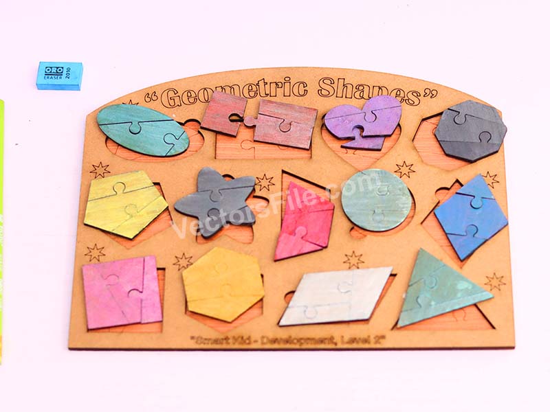 Laser Cut Kids Educational Jigsaw Puzzle Level 2 Board