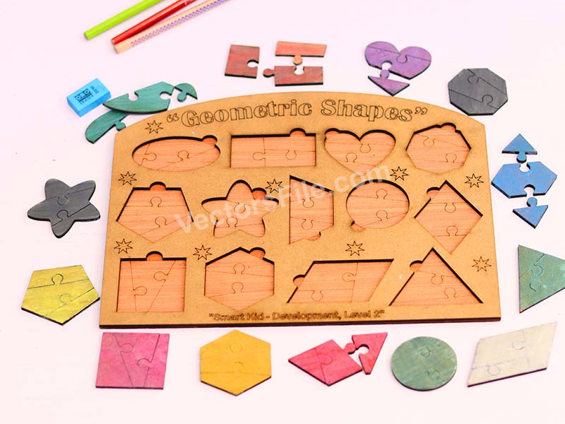 Laser Cut Kids Educational Jigsaw Puzzle Level 2 Board