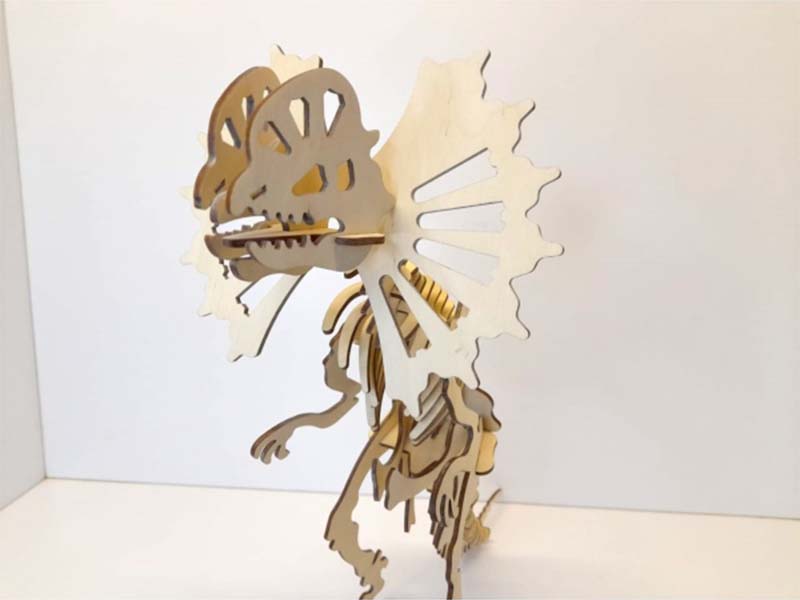 Laser Cut Dilophosaurus Dinosaur 3D Animal Puzzle Model Kit