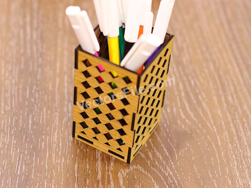 Laser Cut Pencil Box Wooden Pen Holder Template