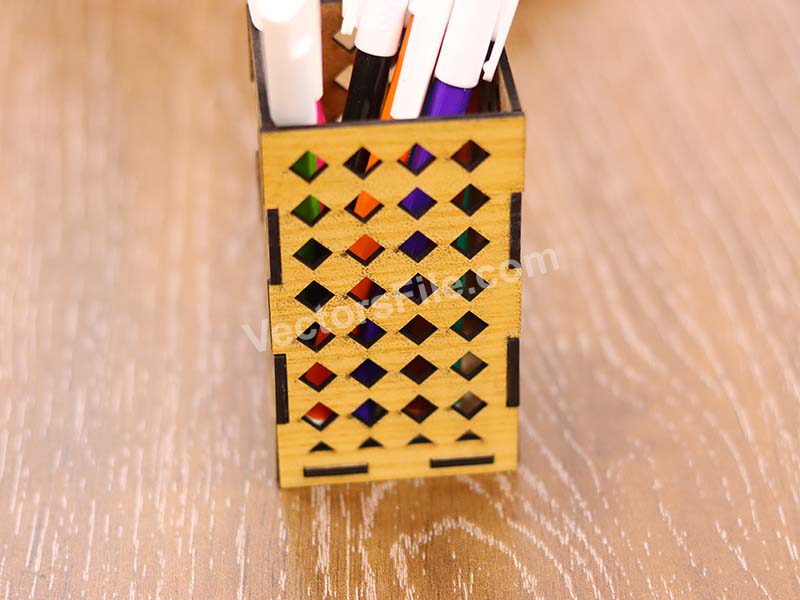 Laser Cut Pencil Box Wooden Pen Holder Template