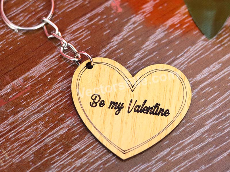 Valentine’s Day Keychain Laser Cut Design Idea