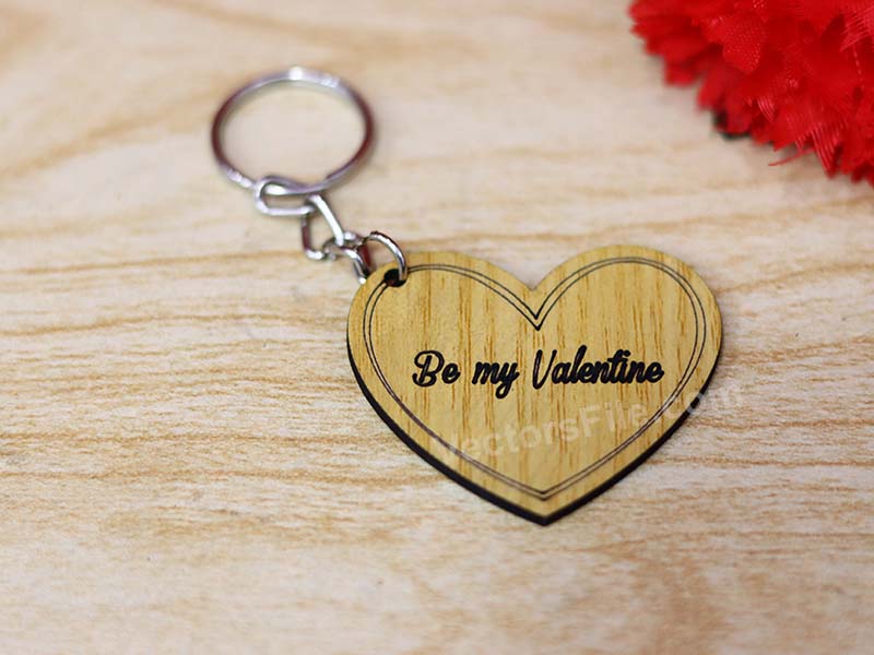 Valentine’s Day Keychain Laser Cut Design Idea