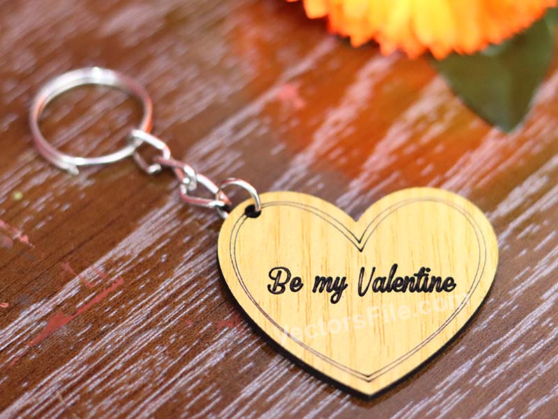 Valentine’s Day Keychain Laser Cut Design Idea