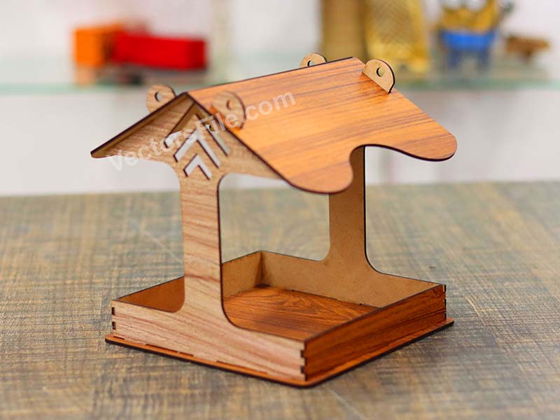 Laser Cut Bird Feeder Wooden Hanging Bird House Design