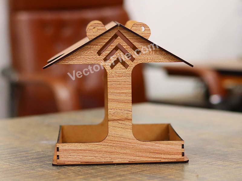 Laser Cut Bird Feeder Wooden Hanging Bird House Design