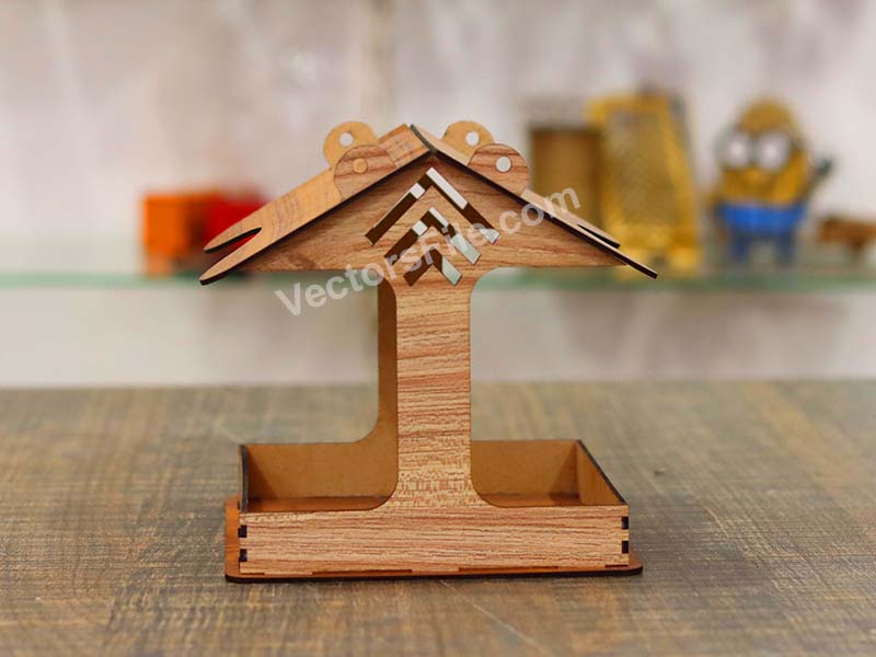 Laser Cut Bird Feeder Wooden Hanging Bird House Design