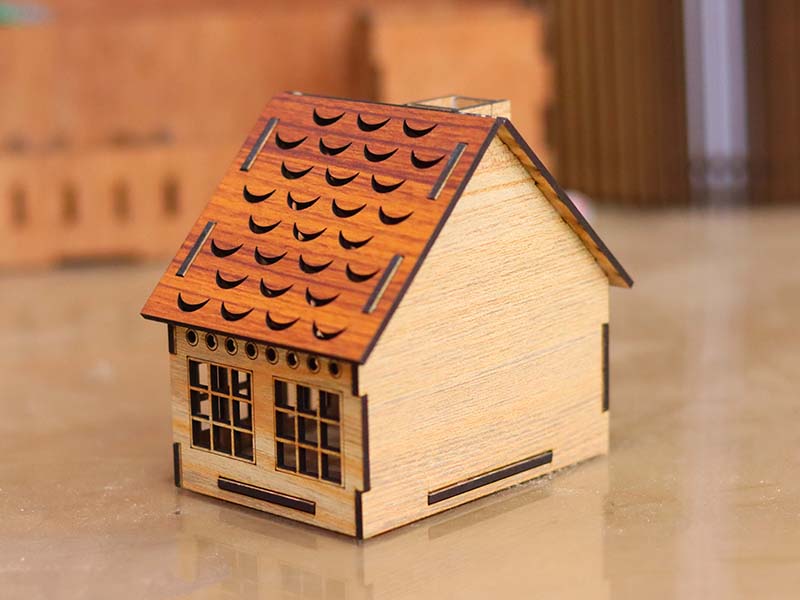 Laser Cut Tea Light House Design Miniature House Model