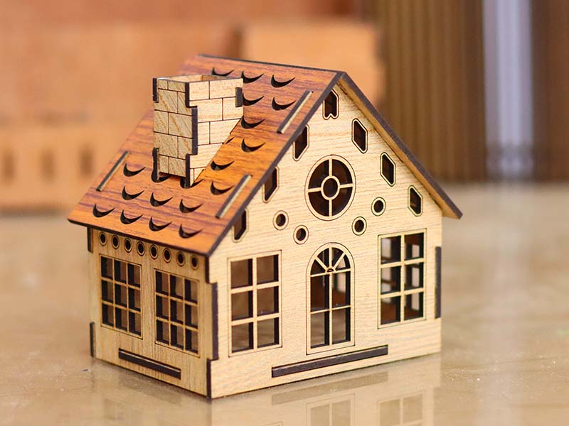 Laser Cut Tea Light House Design Miniature House Model