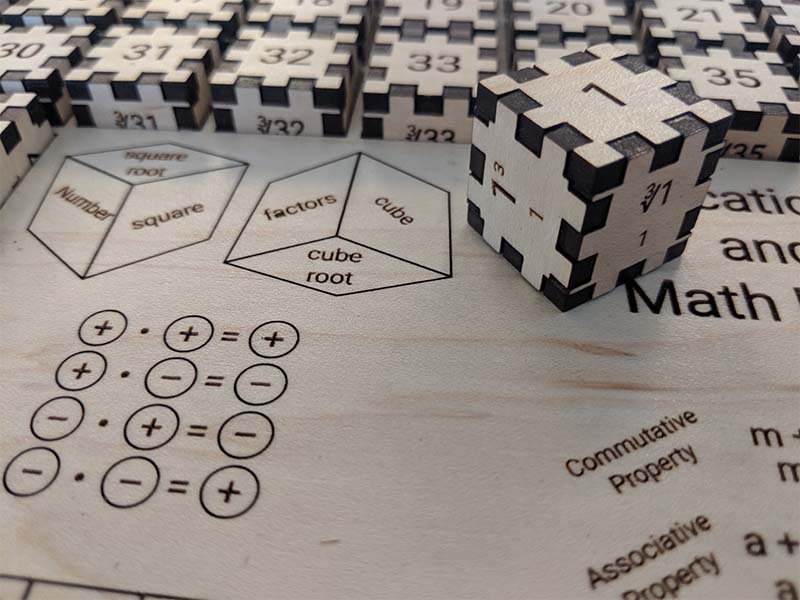 Laser Cut Mathematical Cube Puzzle Educational Game