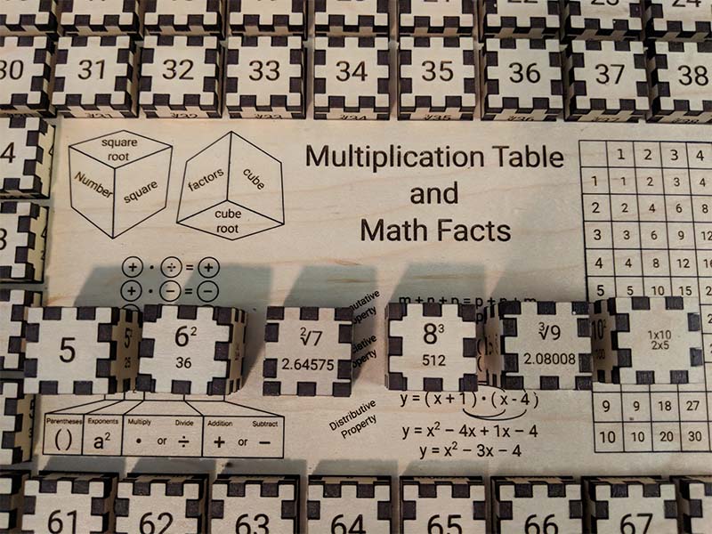 Laser Cut Mathematical Cube Puzzle Educational Game