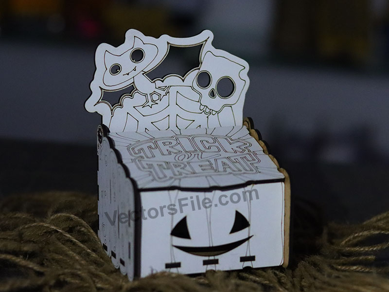 Laser Cut Halloween Box Wooden Pumpkin GIft Box Idea