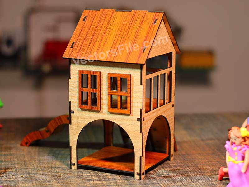 Laser Cut Miniature Playhouse 3D Toy Dollhouse Model