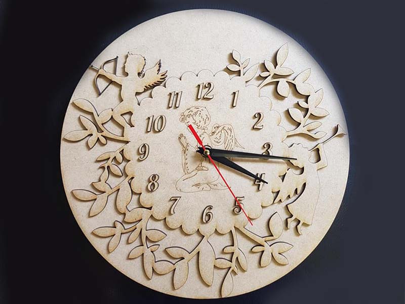 Laser Cut Wall Clock with Little Angel Design