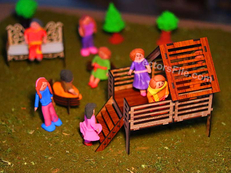 Laser Cut Miniature Playhouse Toy Model