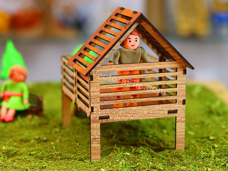 Laser Cut Miniature Playhouse Toy Model