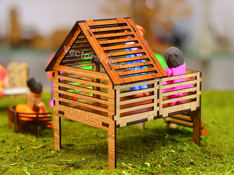 Laser Cut Miniature Playhouse Toy Model