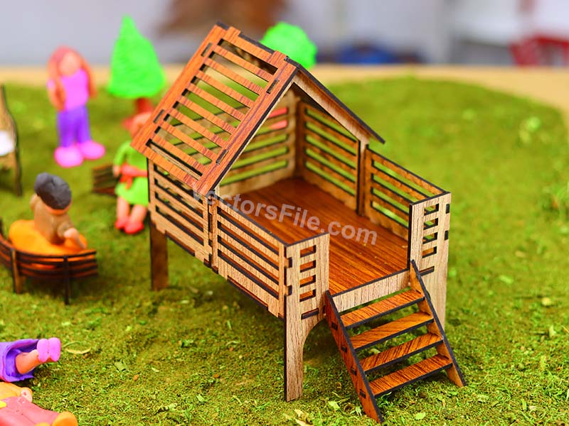 Laser Cut Miniature Playhouse Toy Model