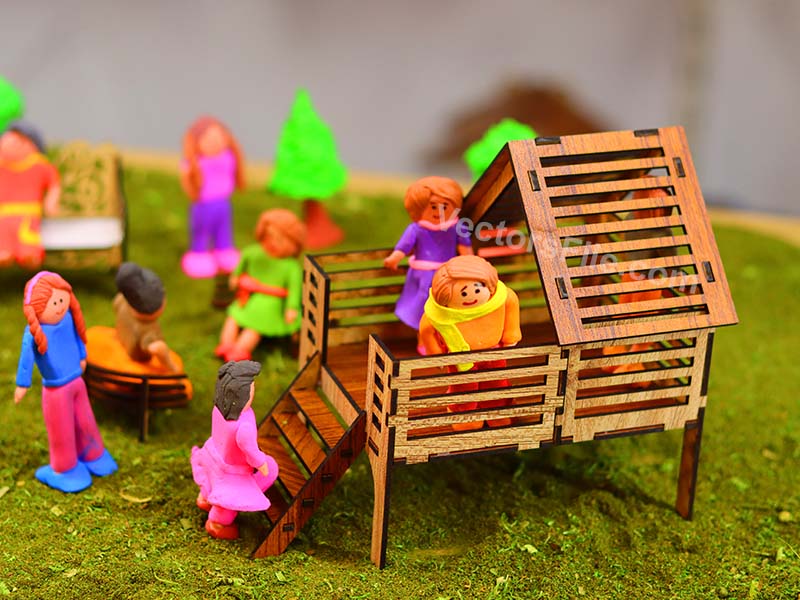 Laser Cut Miniature Playhouse Toy Model